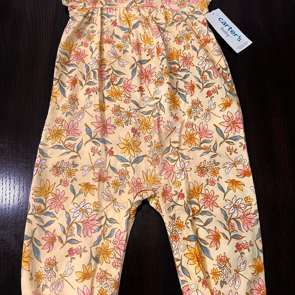 Carter's Floral Jumpsuit - Yellow and Pink